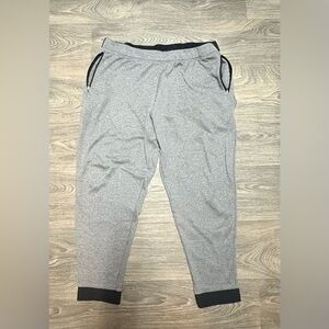 Champion Gray Jogger Pants with Black Trim.